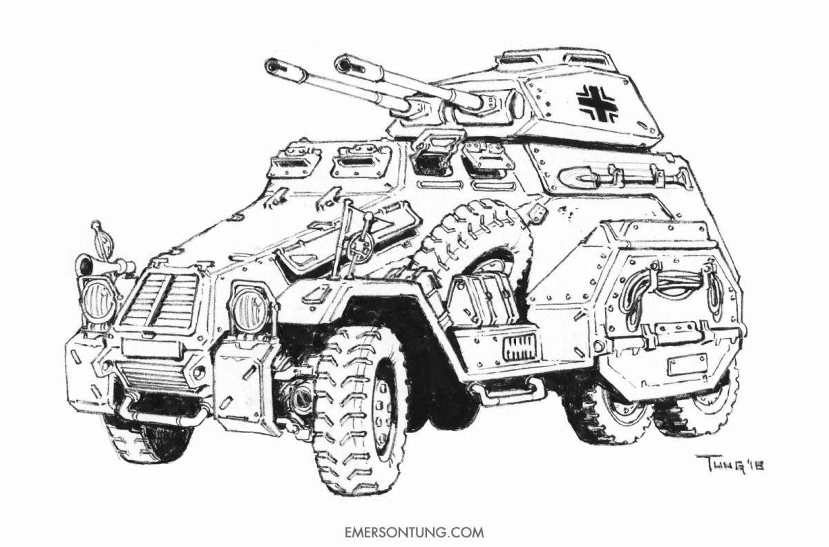 Coloring grandiose armored car
