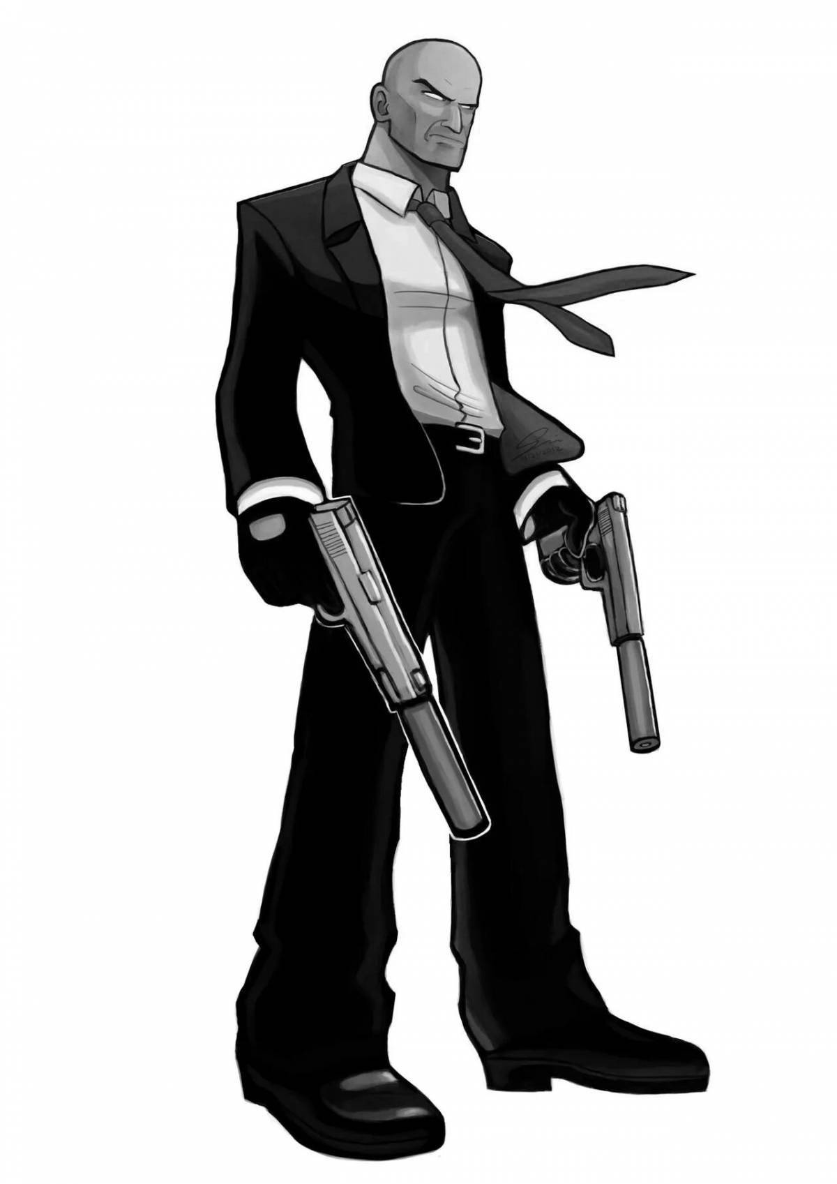 Coloring book shining hitman