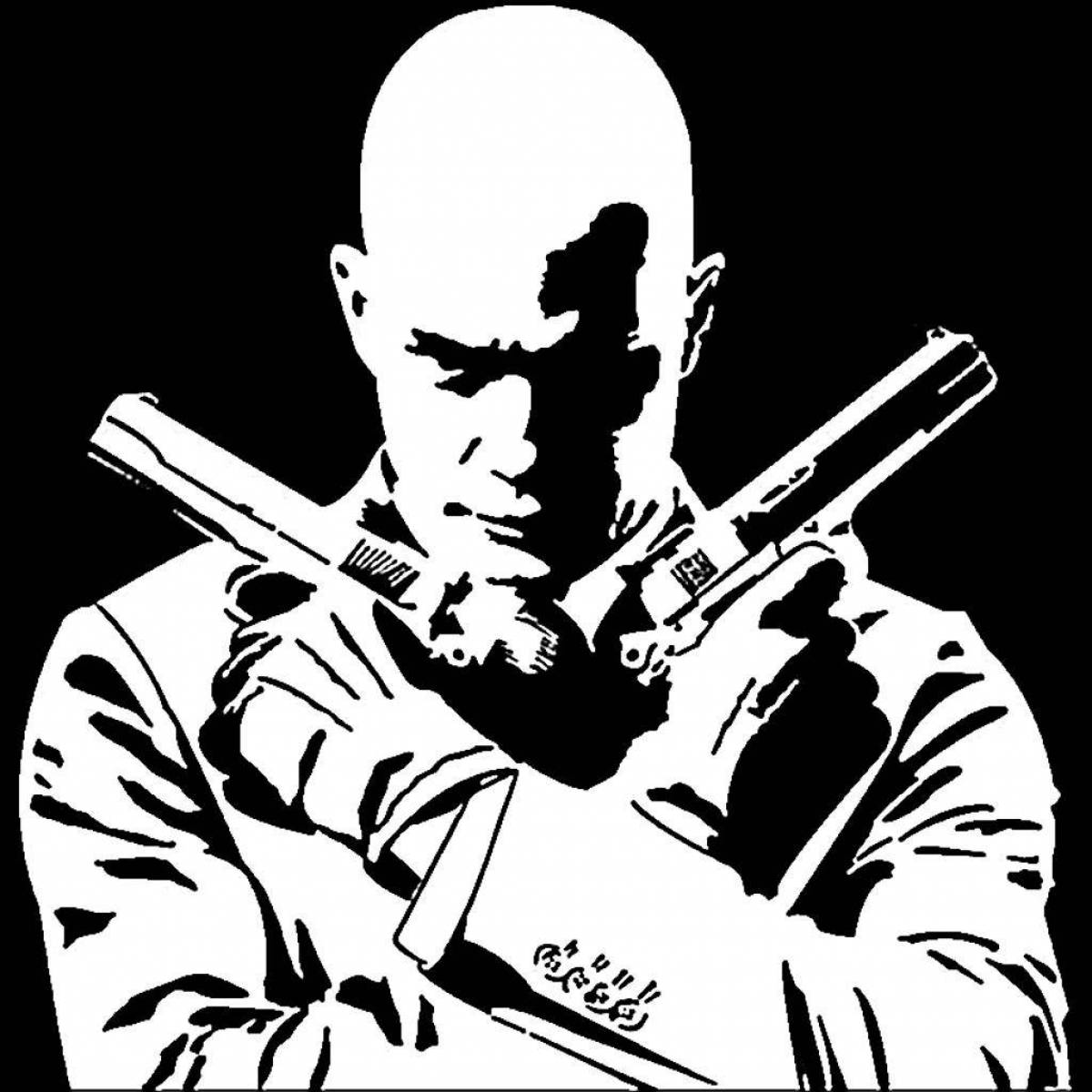 Majestic assassin coloring page