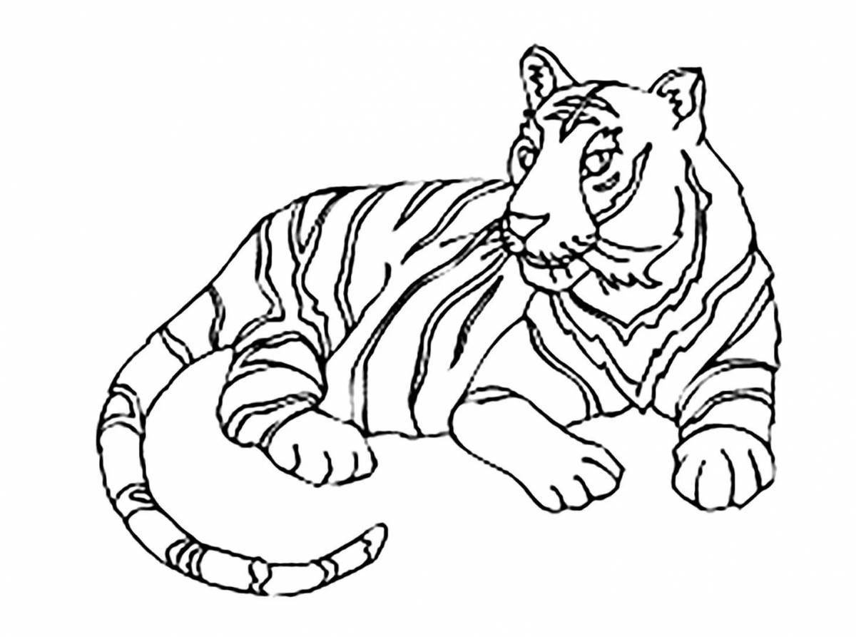 Coloring book brave tiger