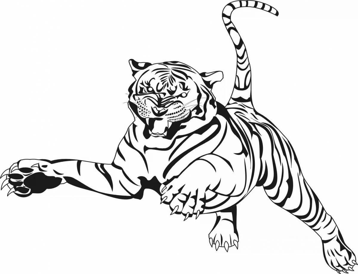 Восхитительная страница раскраски тигрицы