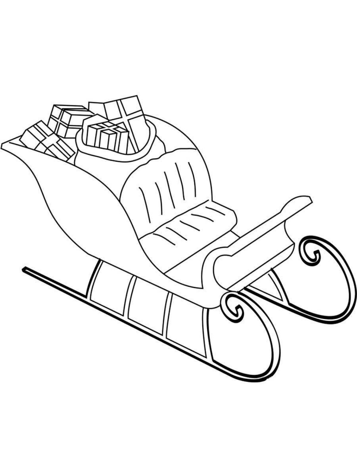 Elegant sleigh coloring pages