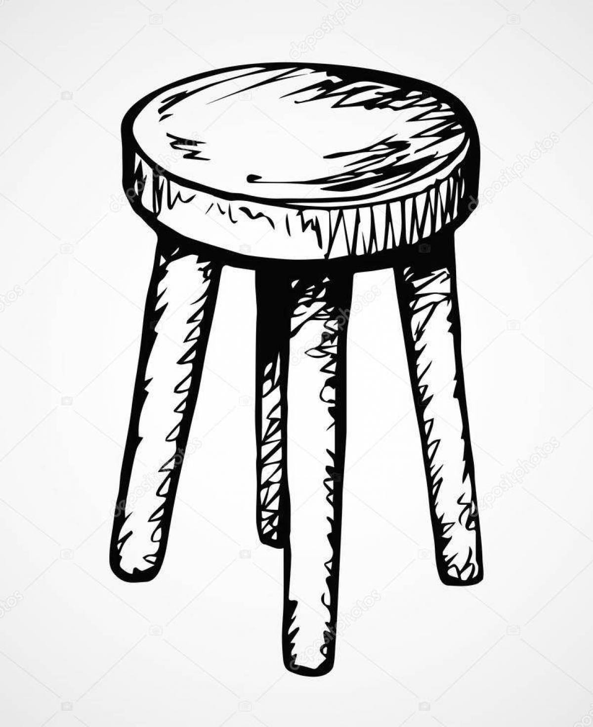 Веселая раскраска стула