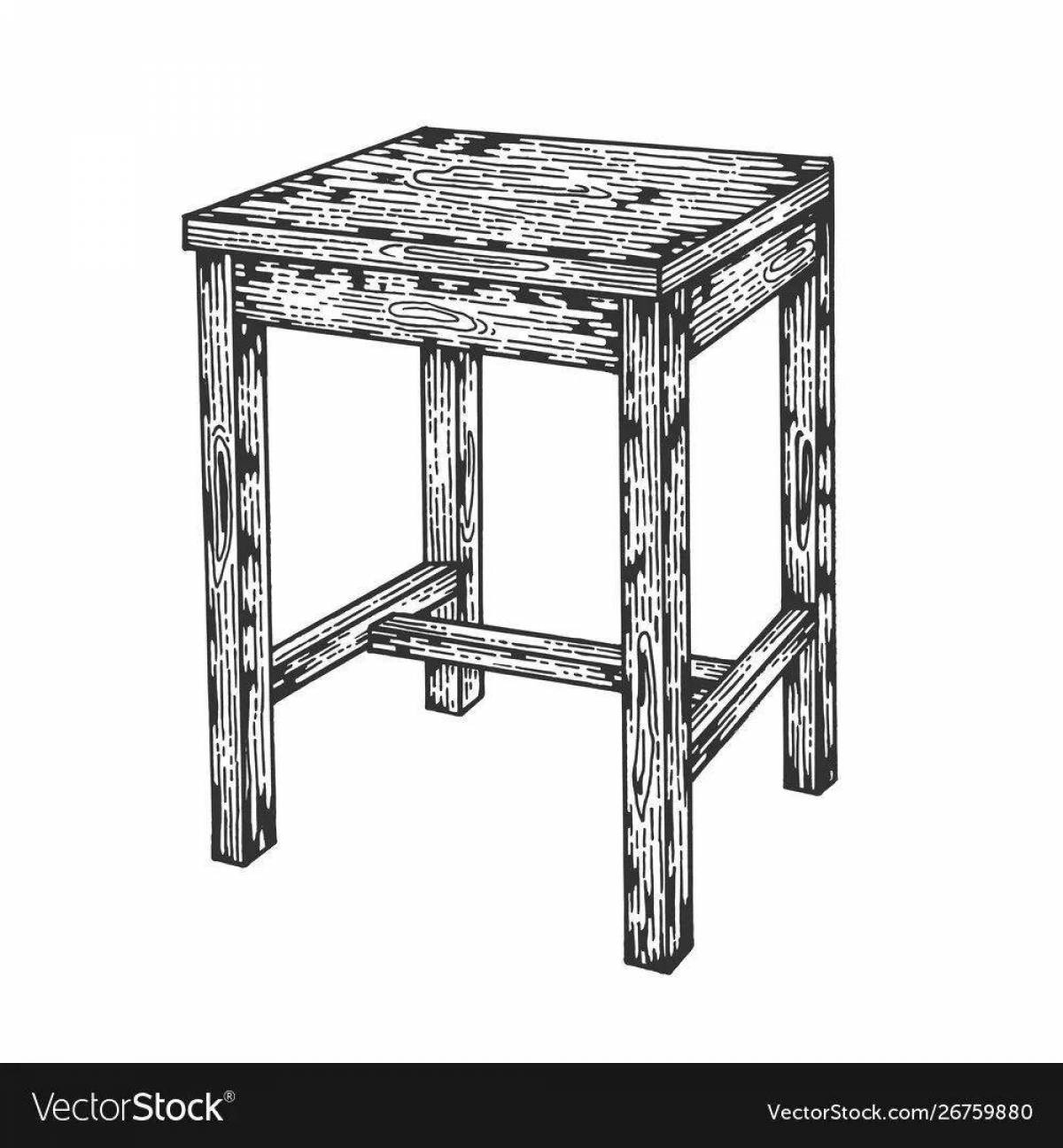 Привлекательная страница раскраски стула