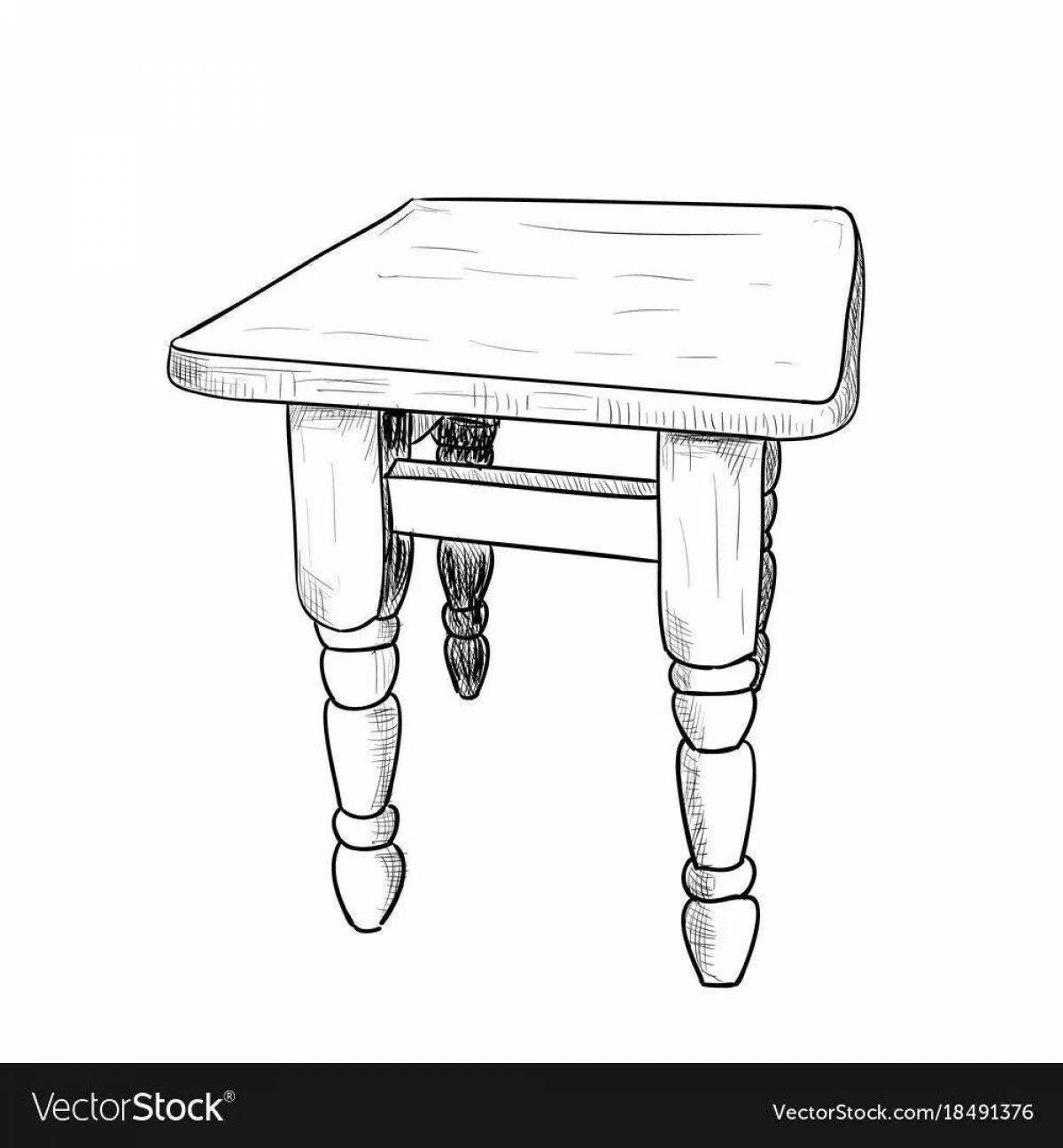 Раскраска светящийся табурет