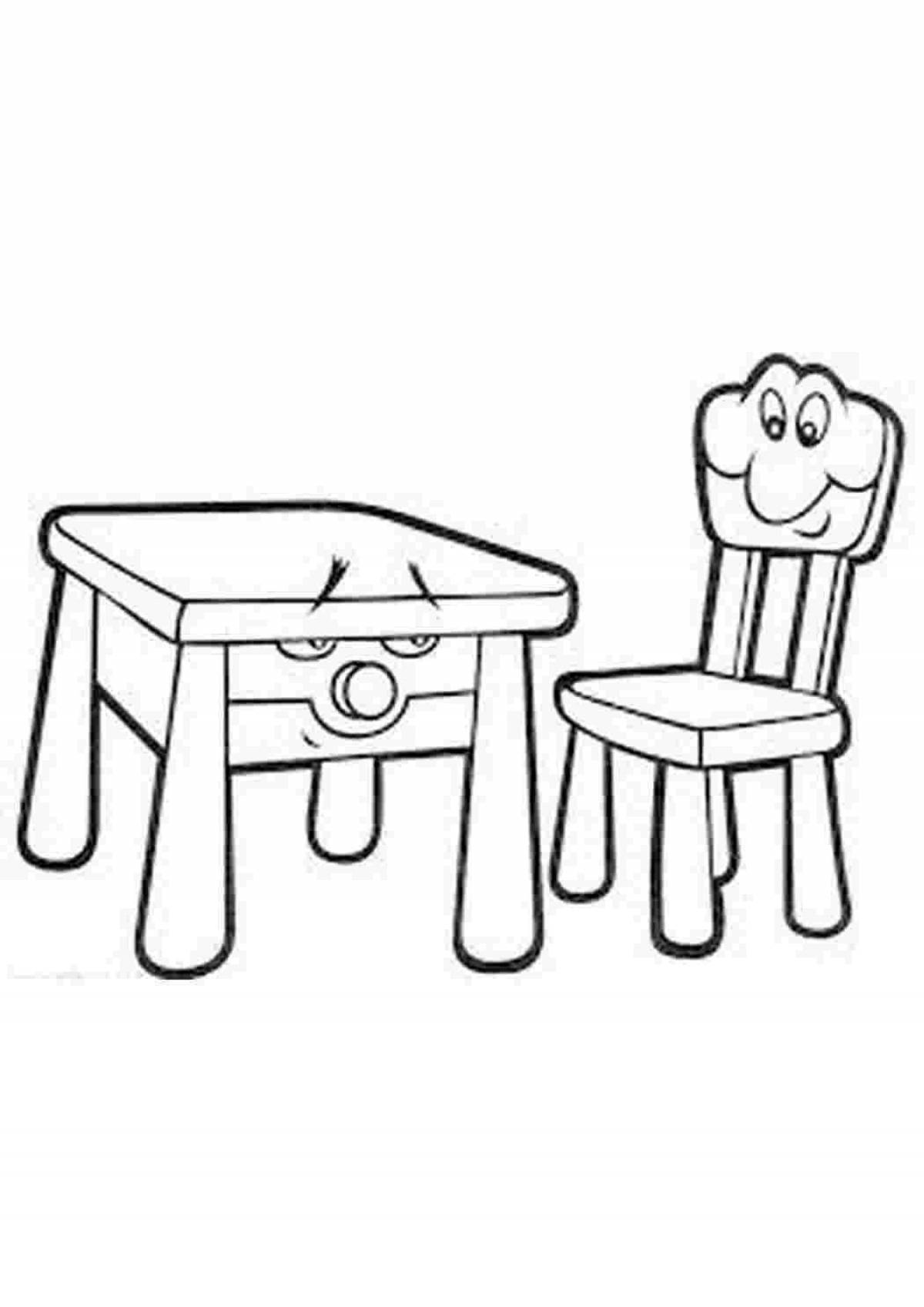 Coloring page elegant stool