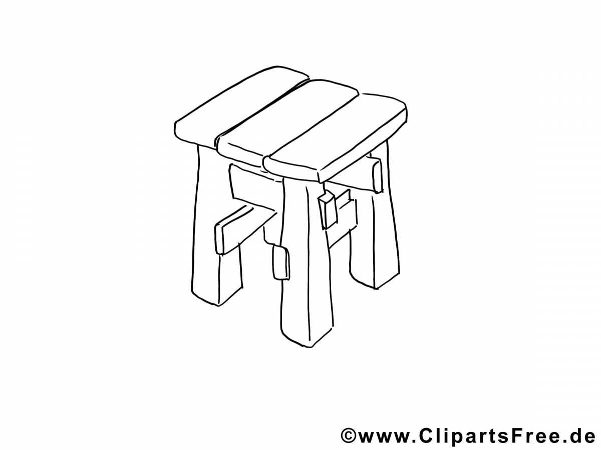 Detailed chair coloring page
