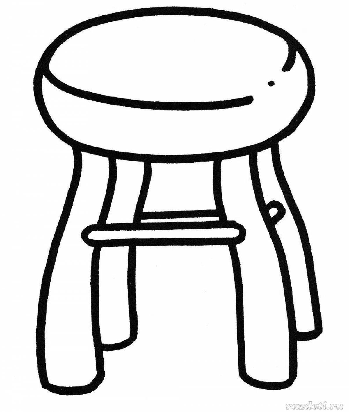 Decorated stool coloring page