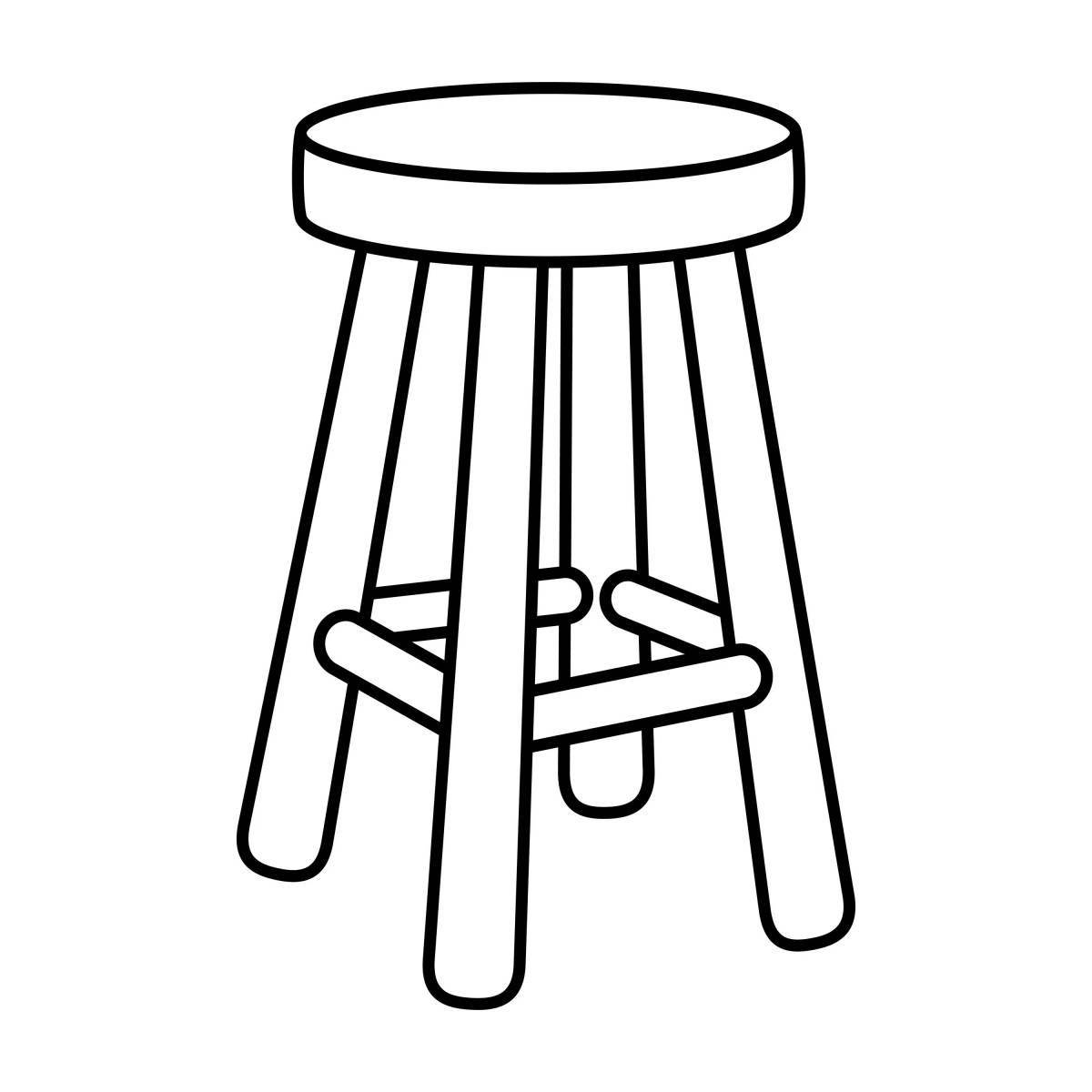 Уникальная страница раскраски стула