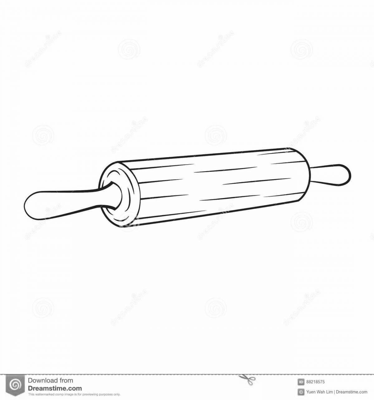 Glowing rolling pin coloring page