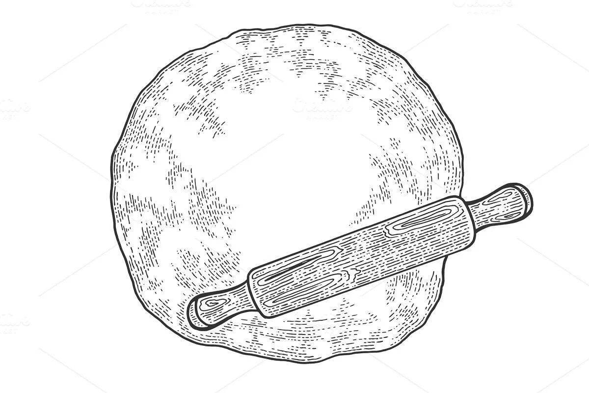 Coloring book sparkling rolling pin
