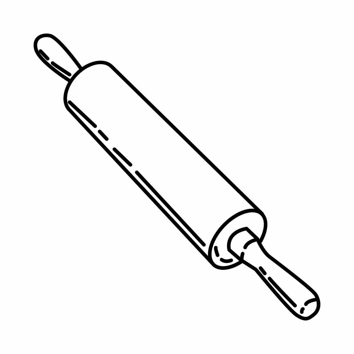 Glittering rolling pin coloring page