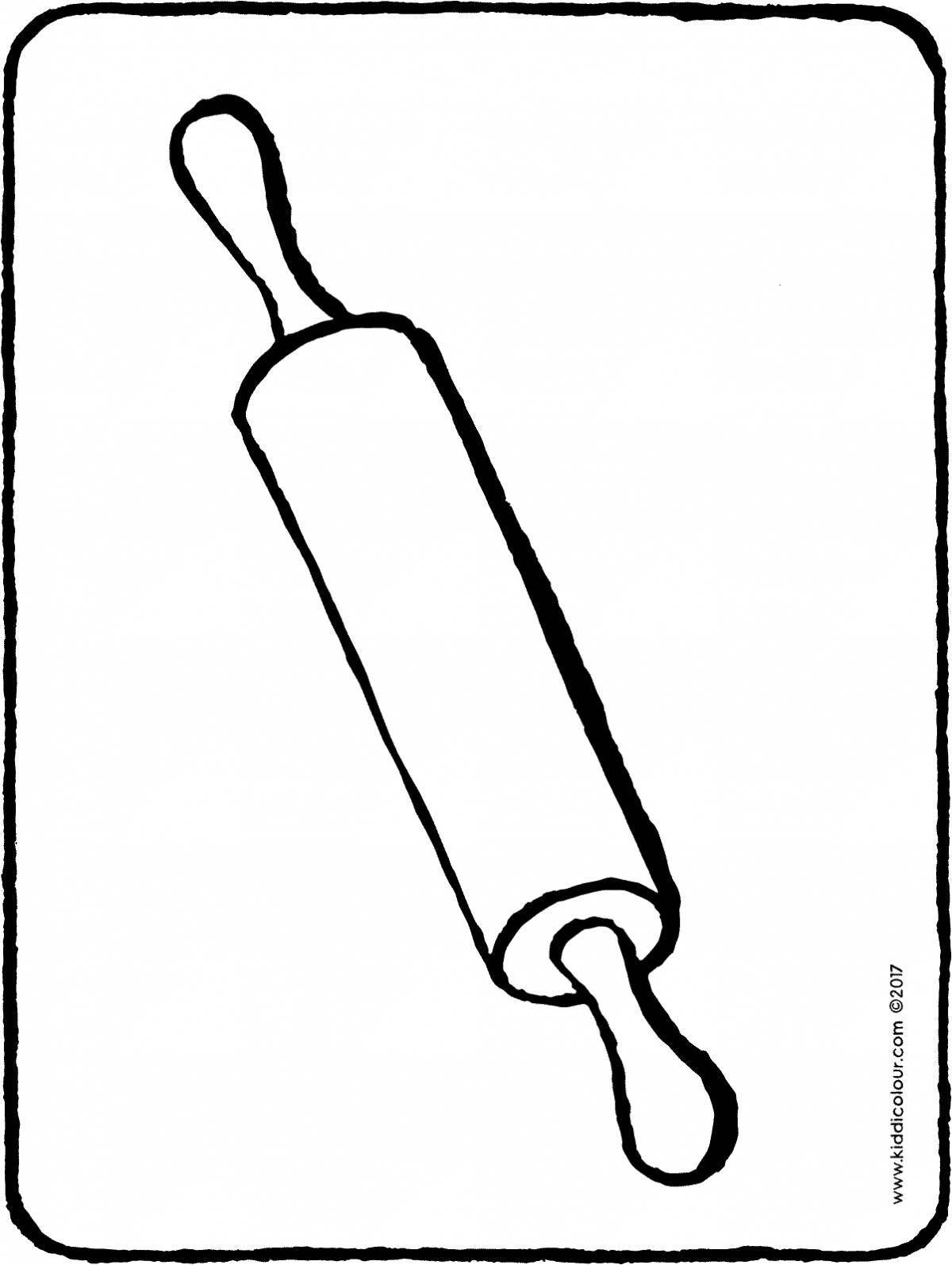 Mystery rolling pin coloring page