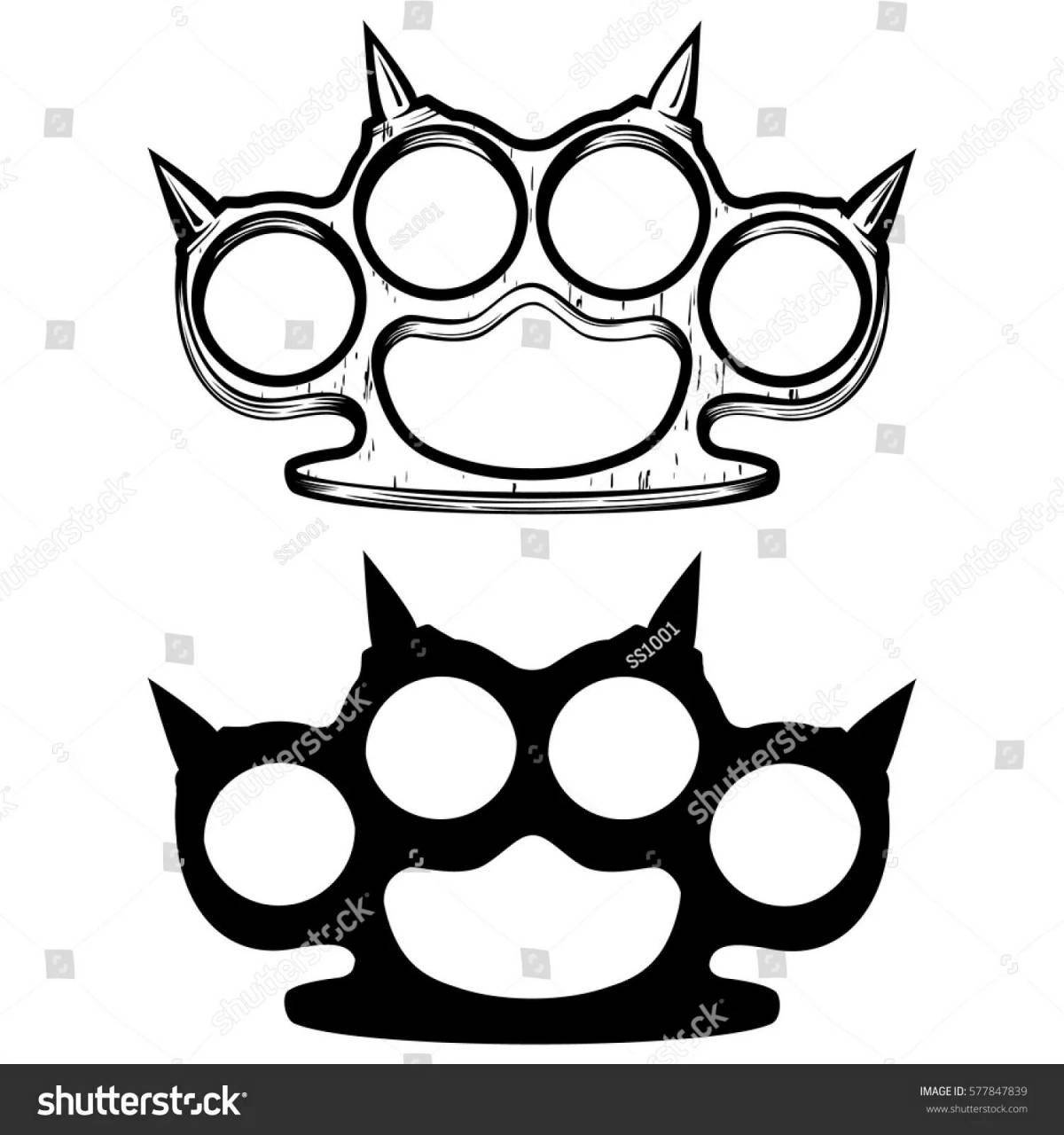 Photo Coloring bright brass knuckles