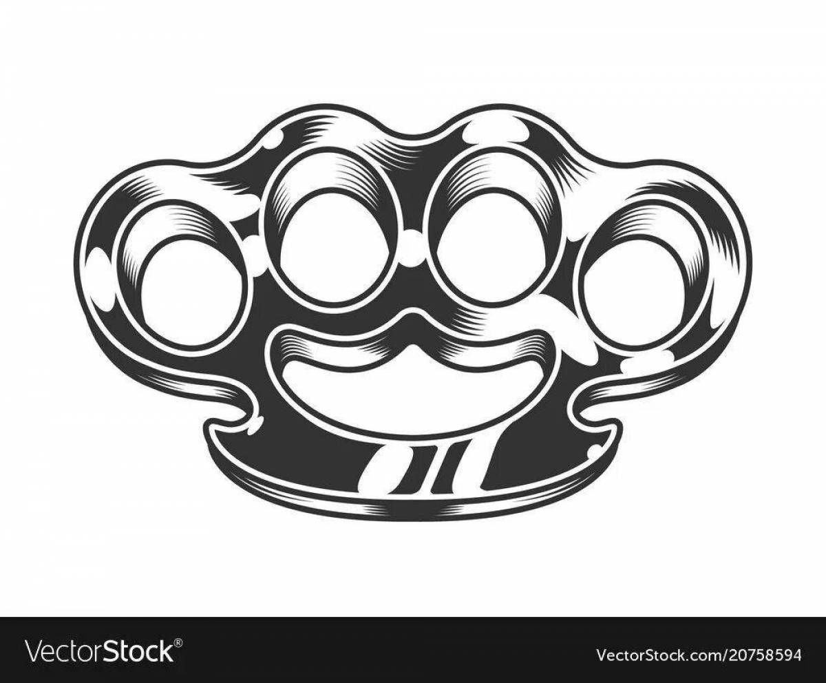 Coloring shiny brass knuckles