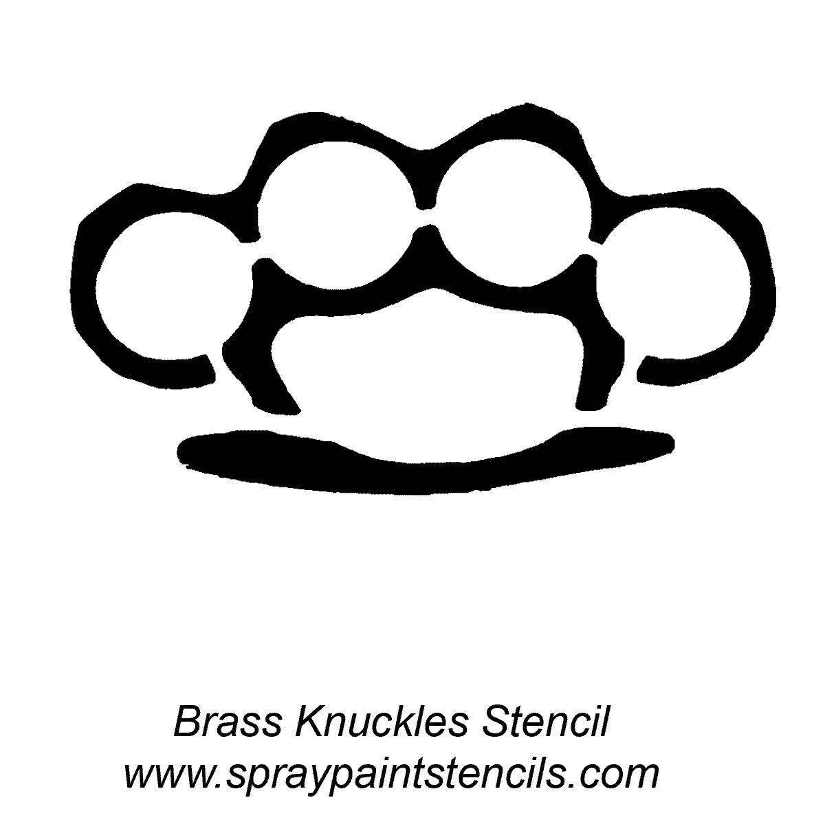 Luminous brass knuckles coloring page