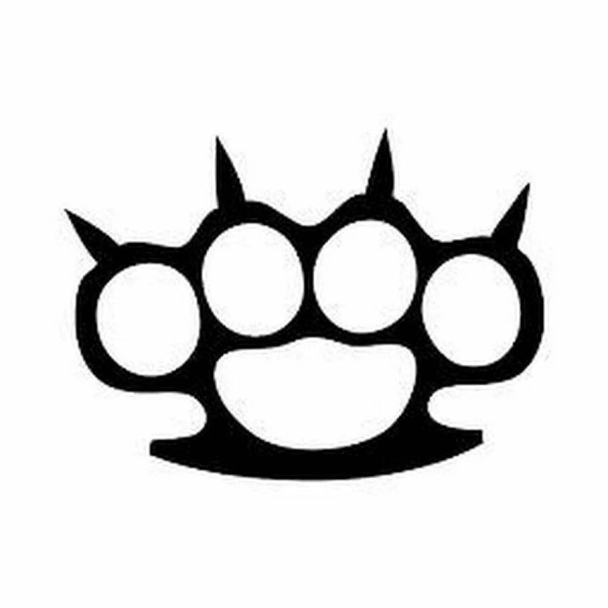 Inviting brass knuckles coloring page