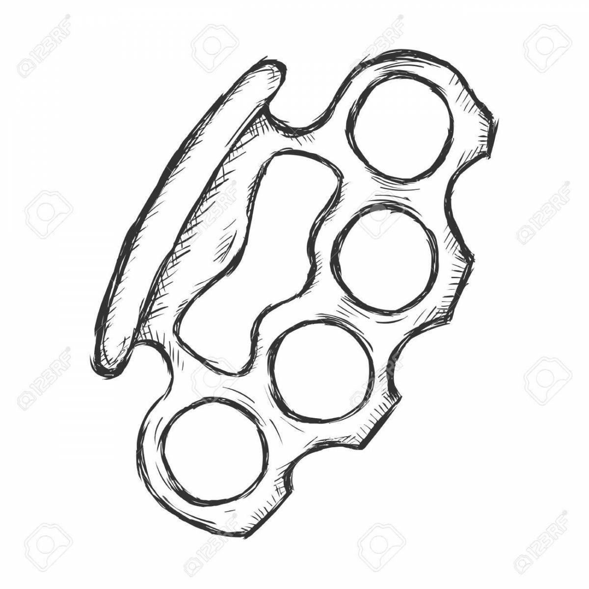 Attractive brass knuckles coloring page