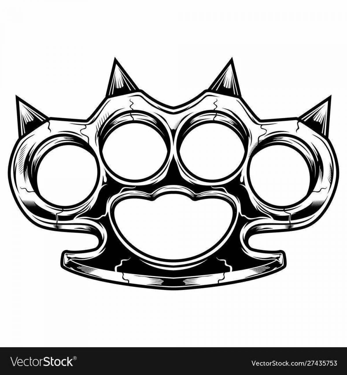 Photo Coloring book fascinating brass knuckles