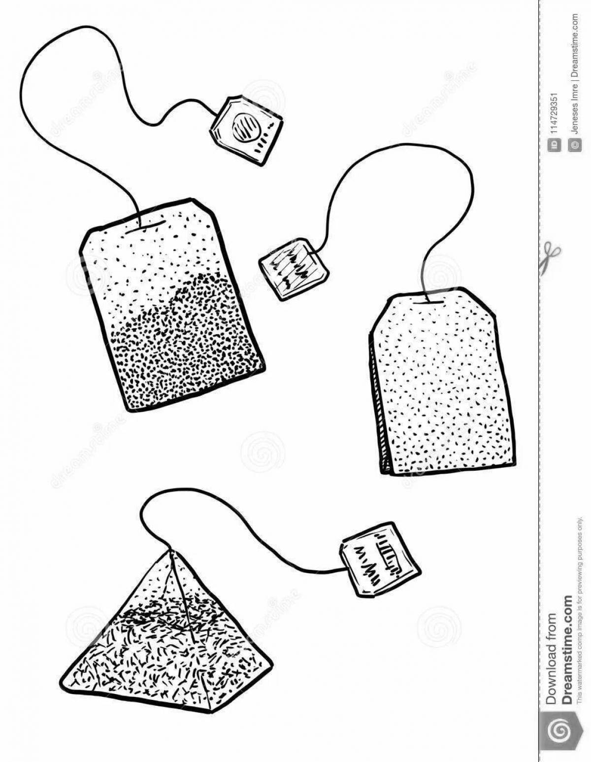 Detailed sachet coloring page