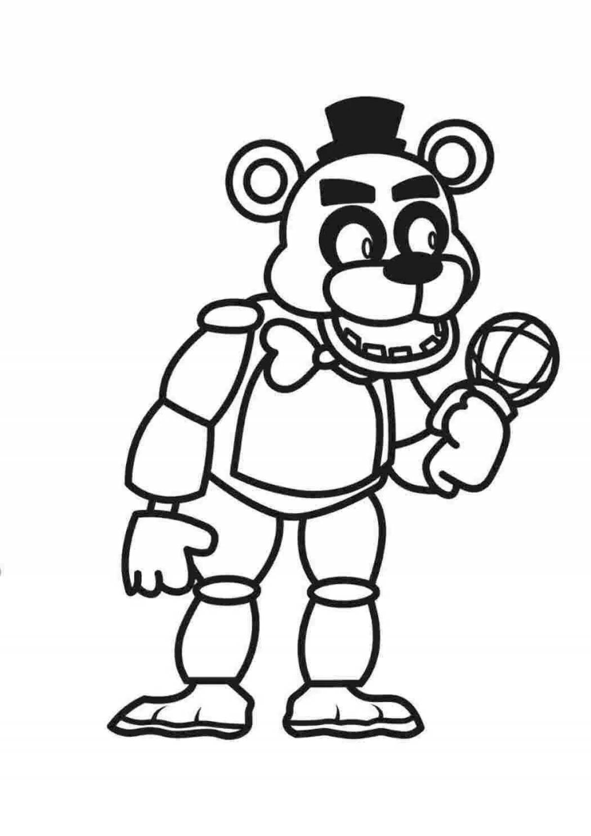 Freddy's colorful coloring page