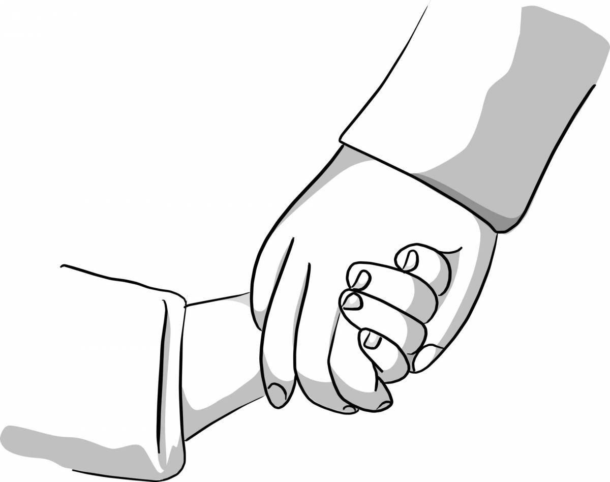 Coloring page cheerful handshake