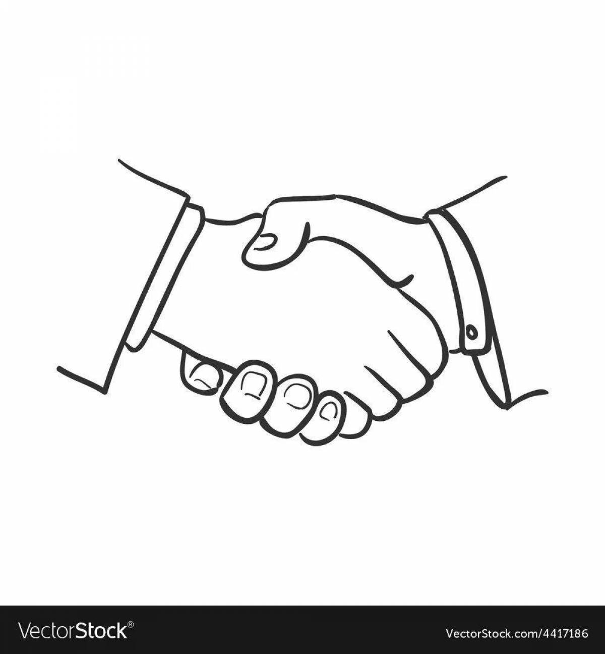 Раскраска игривого рукопожатия