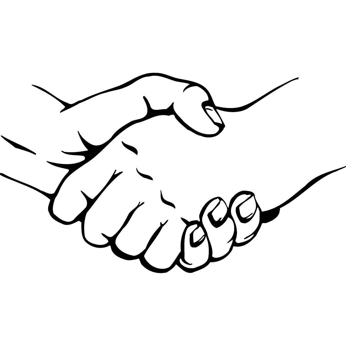 Креативное рукопожатие раскраска