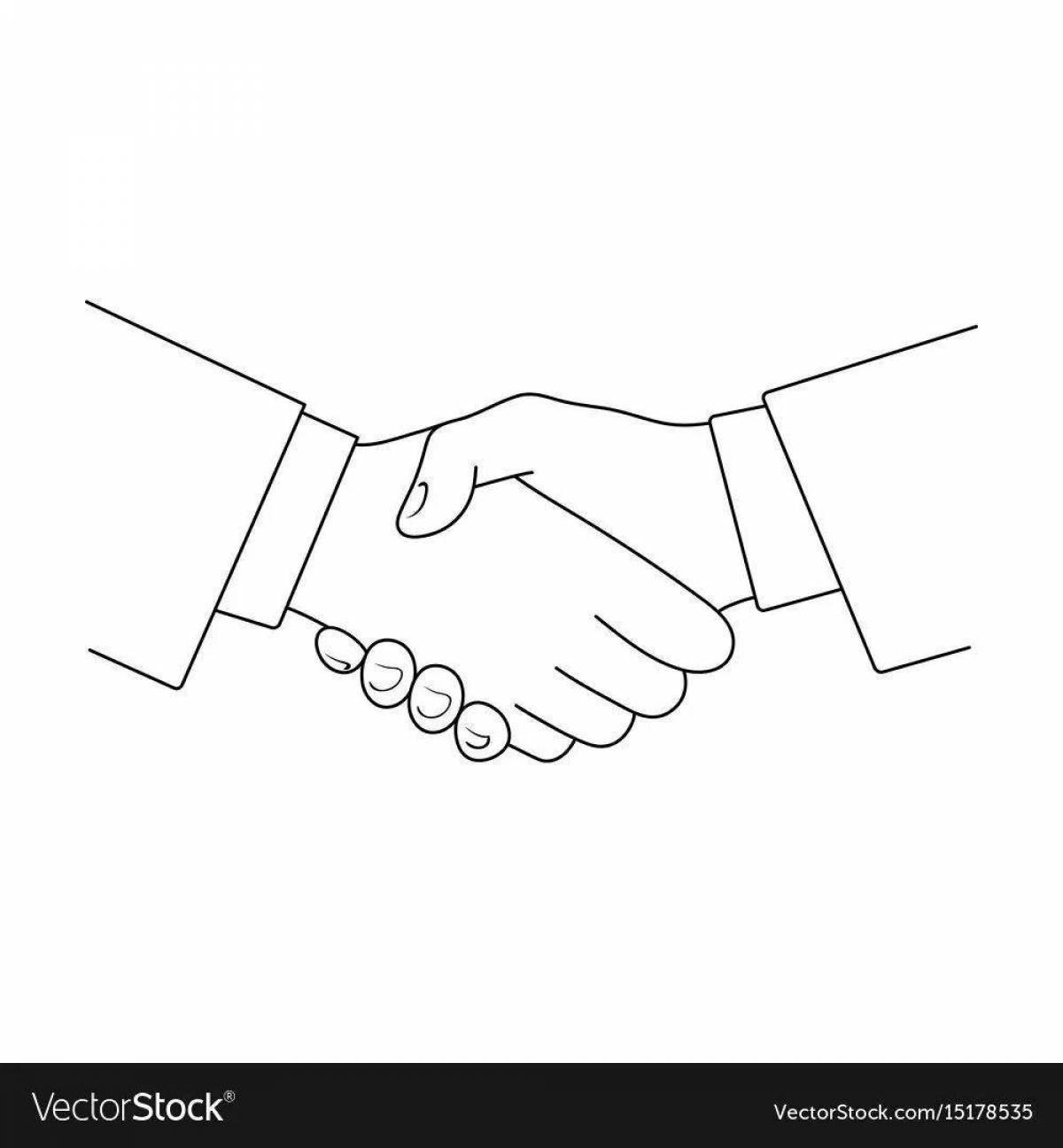 Handshake Coloring Page