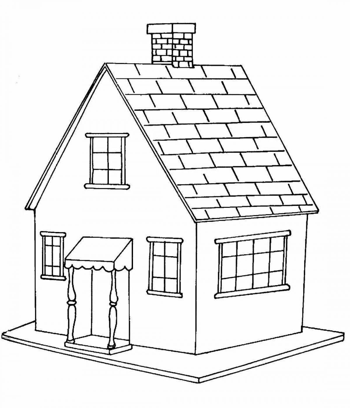 Coloring page magical cottage