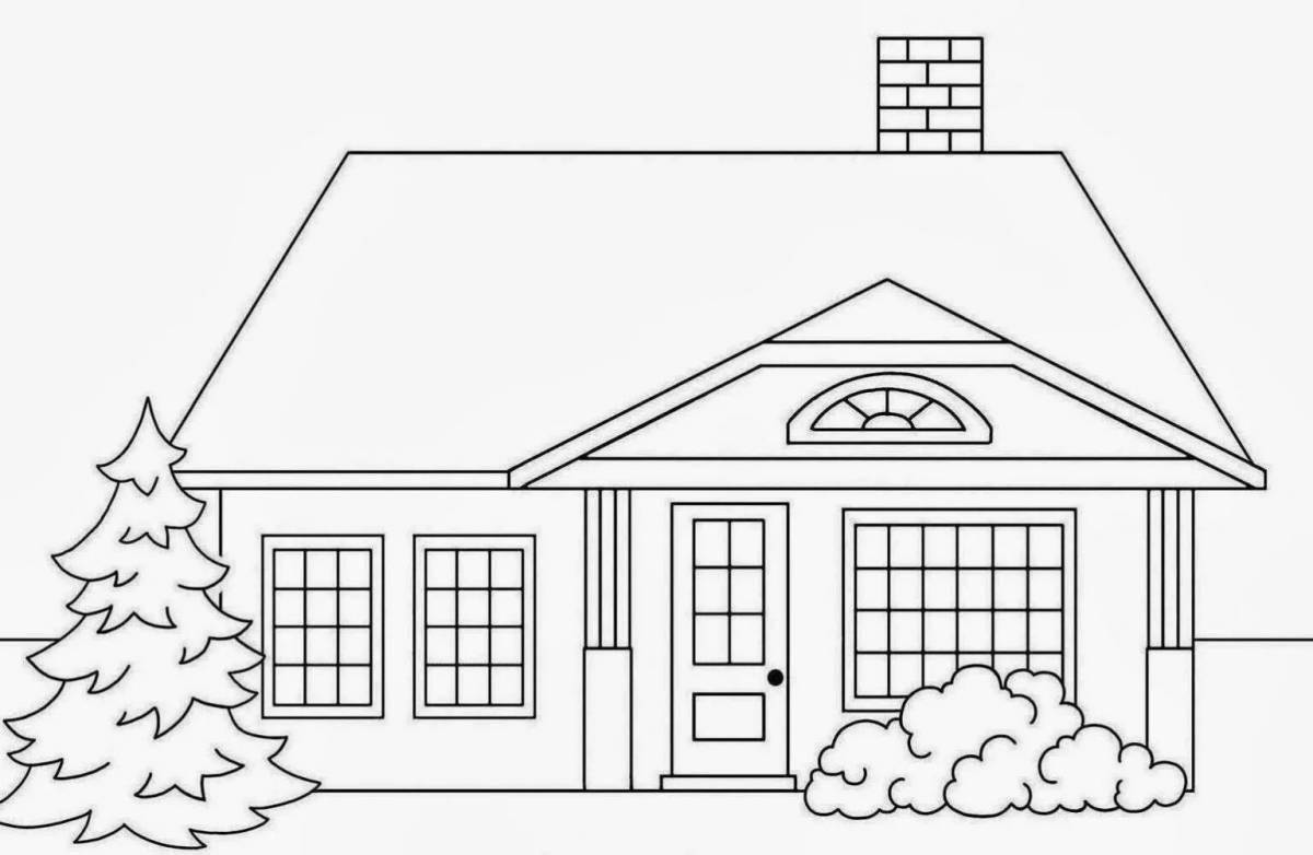 Coloring page cute cottage