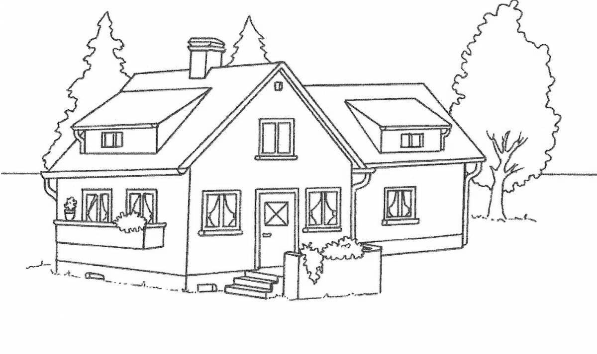 Cottage coloring page