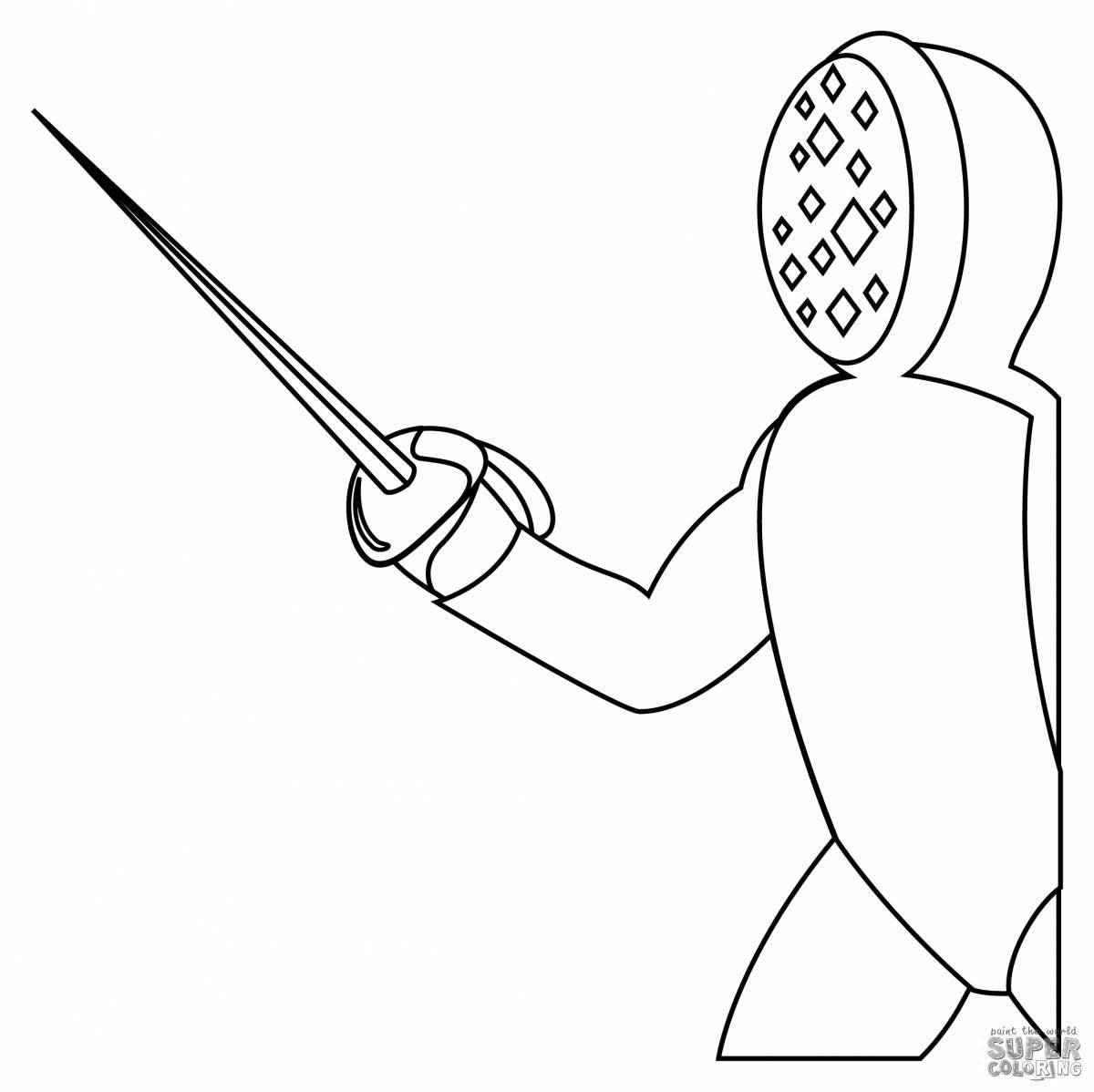 Live fencing coloring page