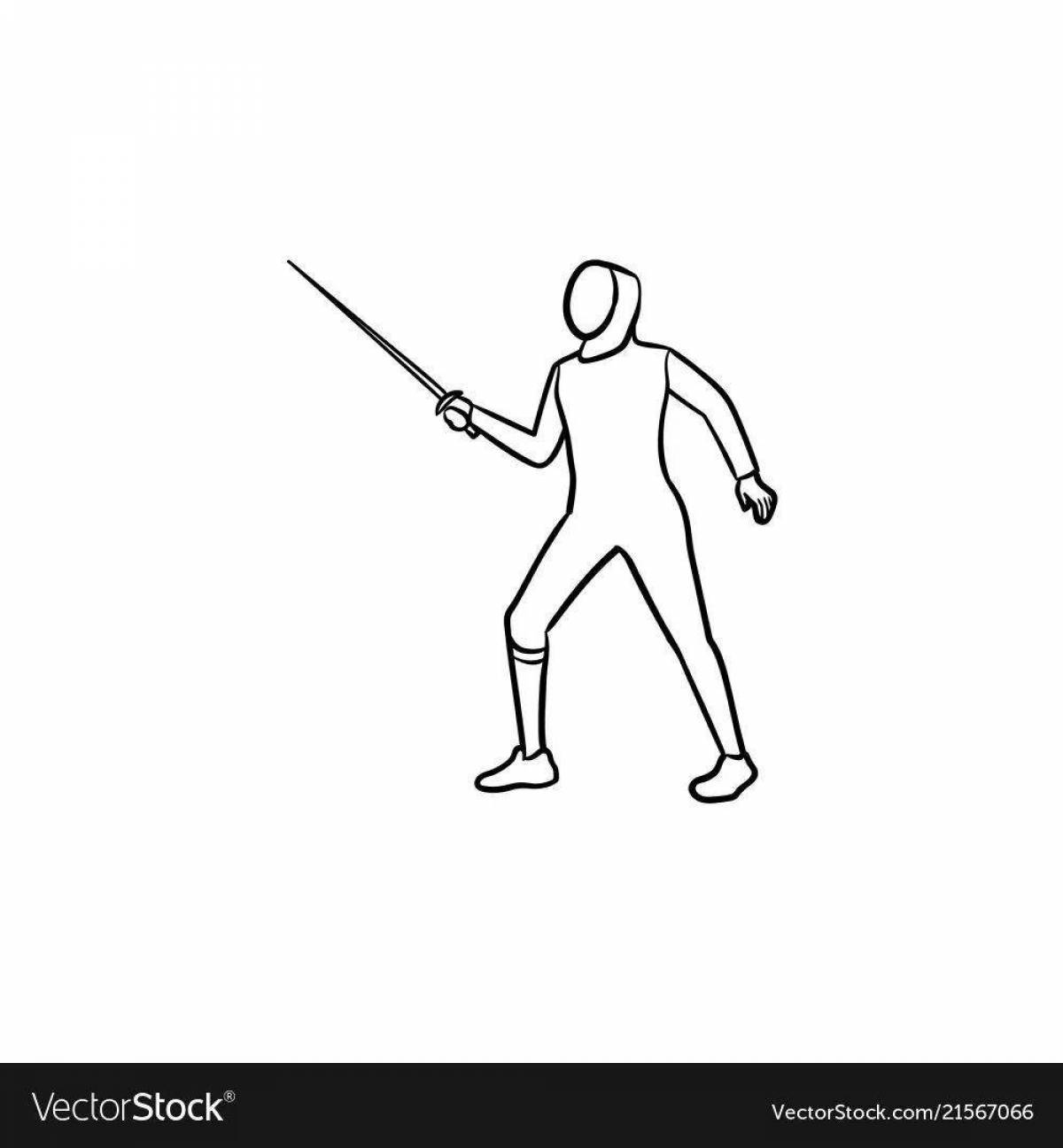 Interesting fencing coloring page