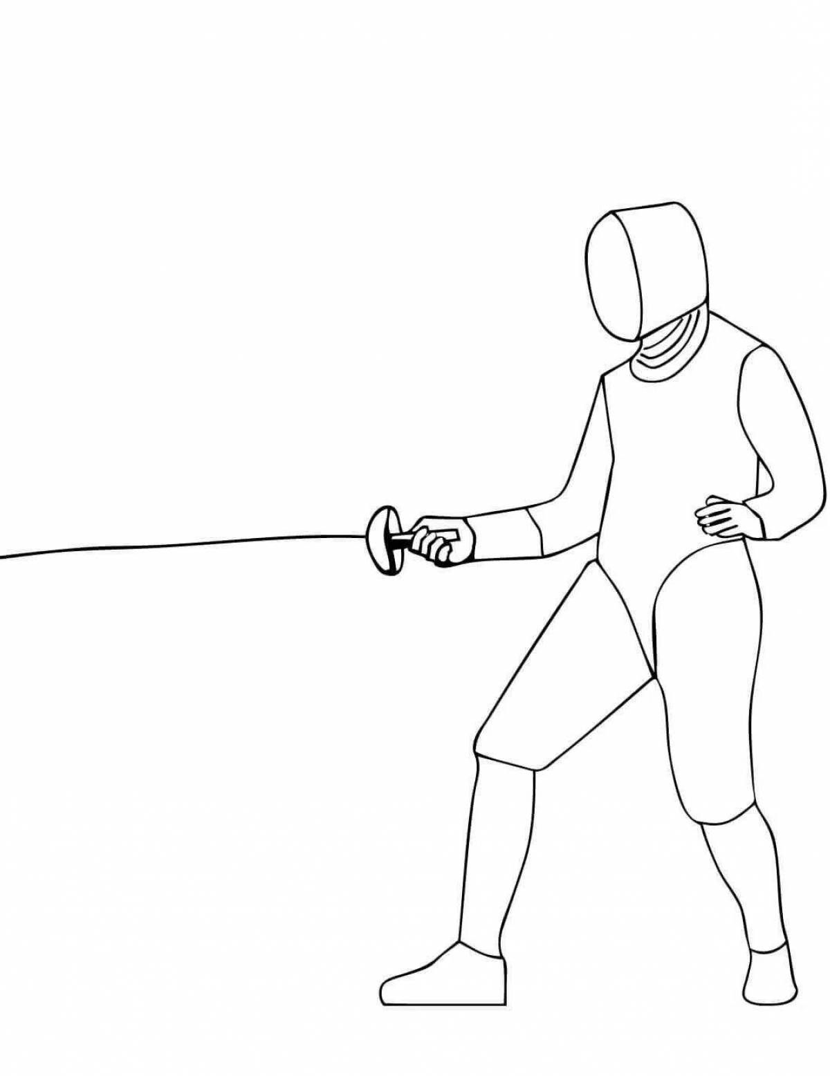Fancy swordsmanship coloring page
