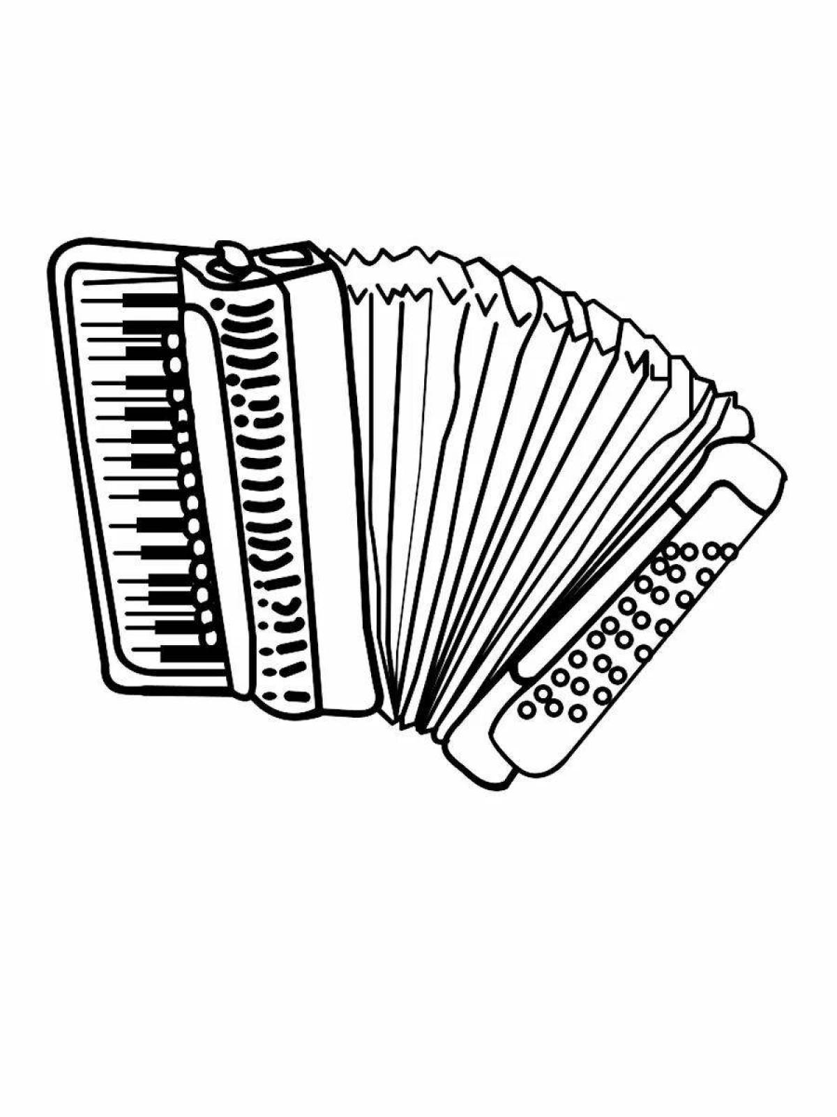 Playful accordion coloring page