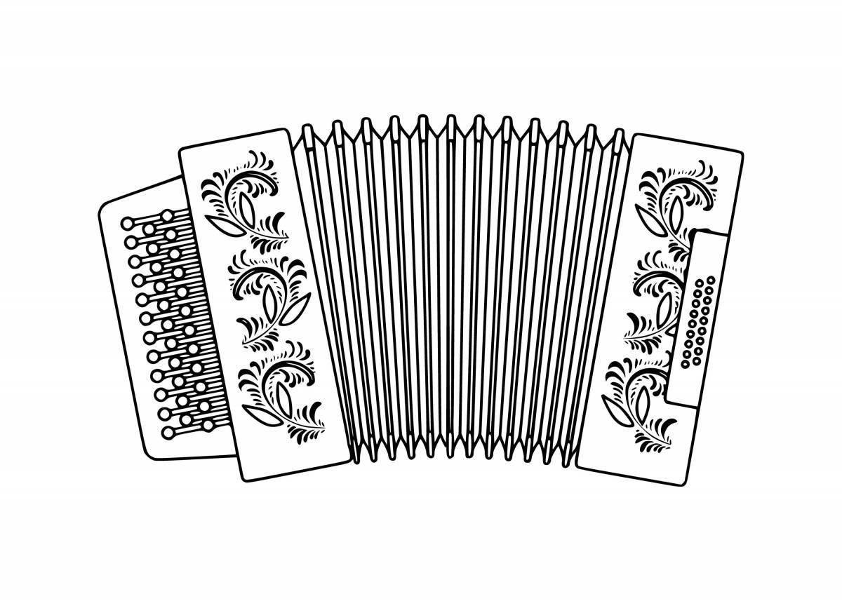 Amazing accordion coloring page