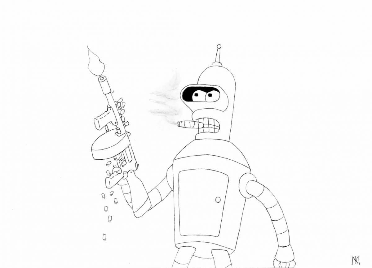 Crazy bender coloring page