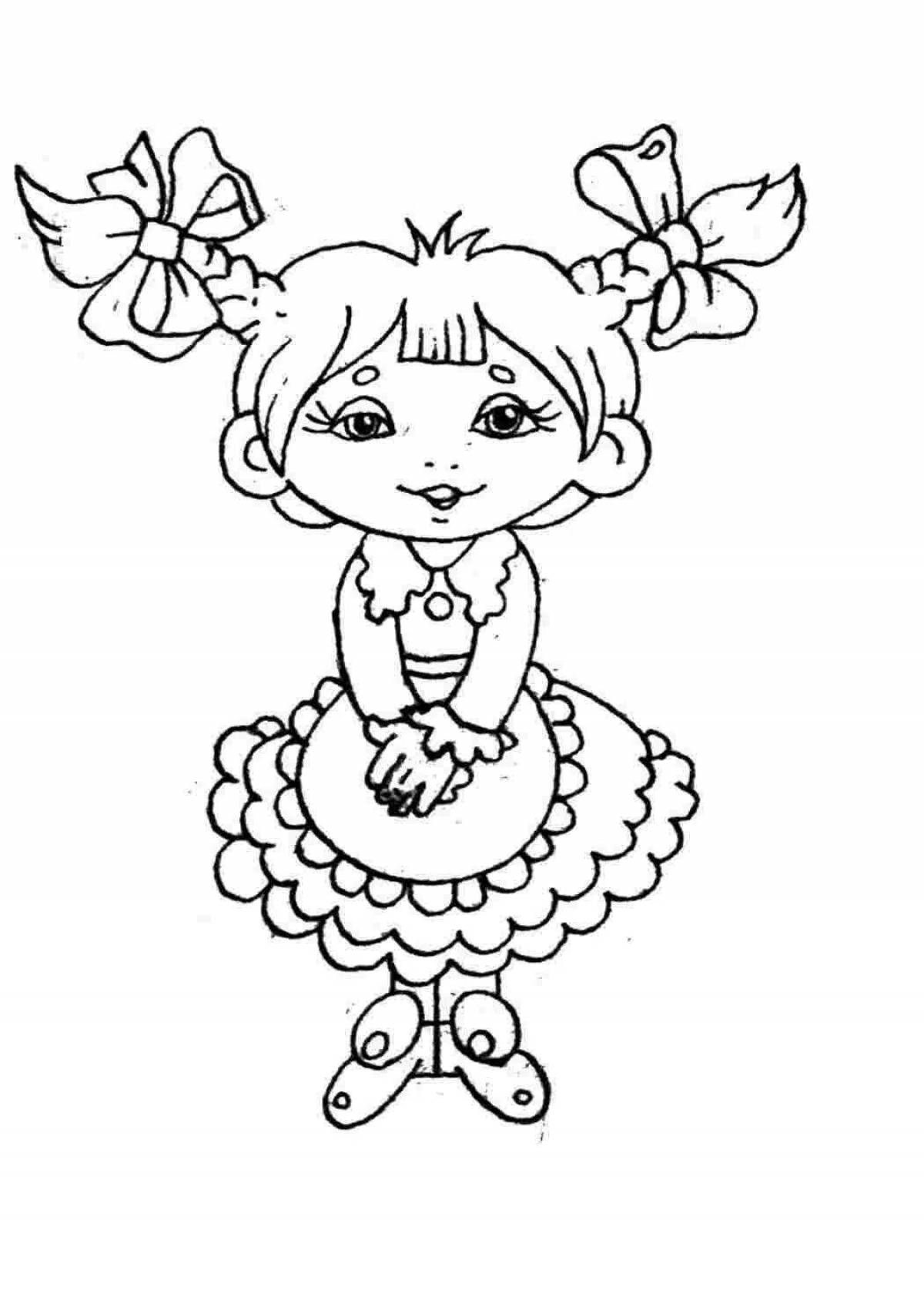 Coloring page charming granddaughter