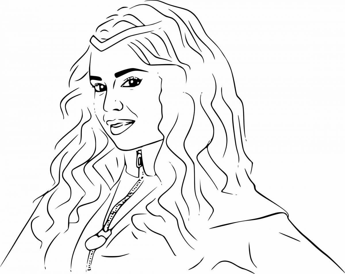 Fancy hair coloring page