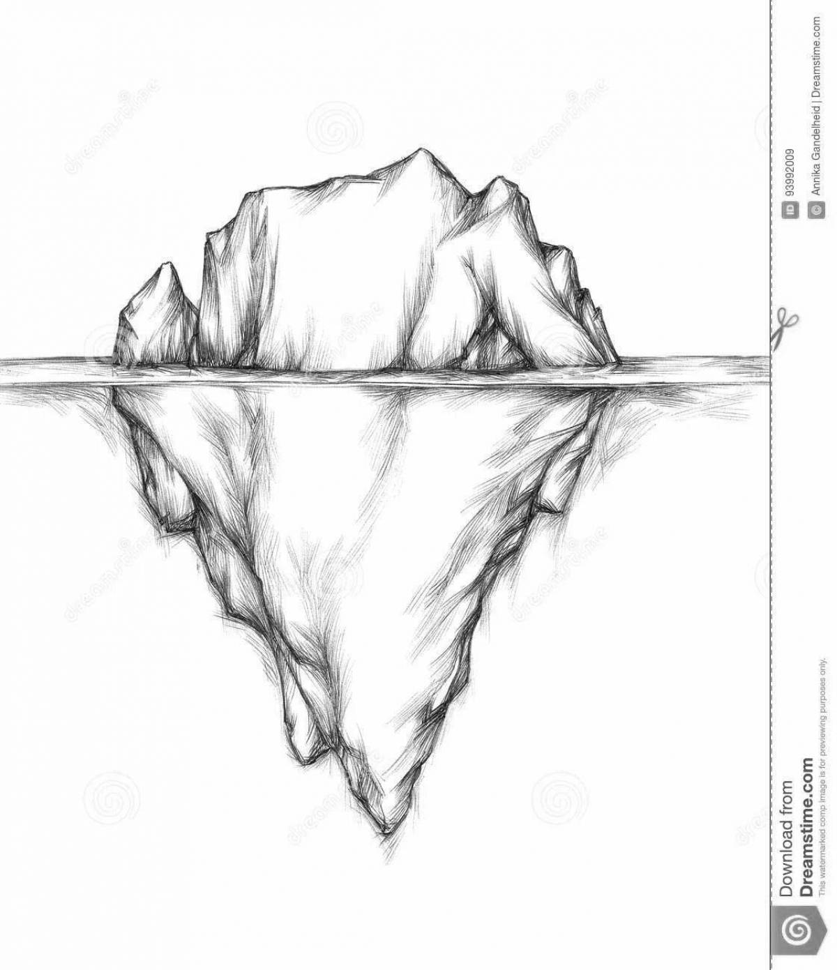 Majestic iceberg coloring page