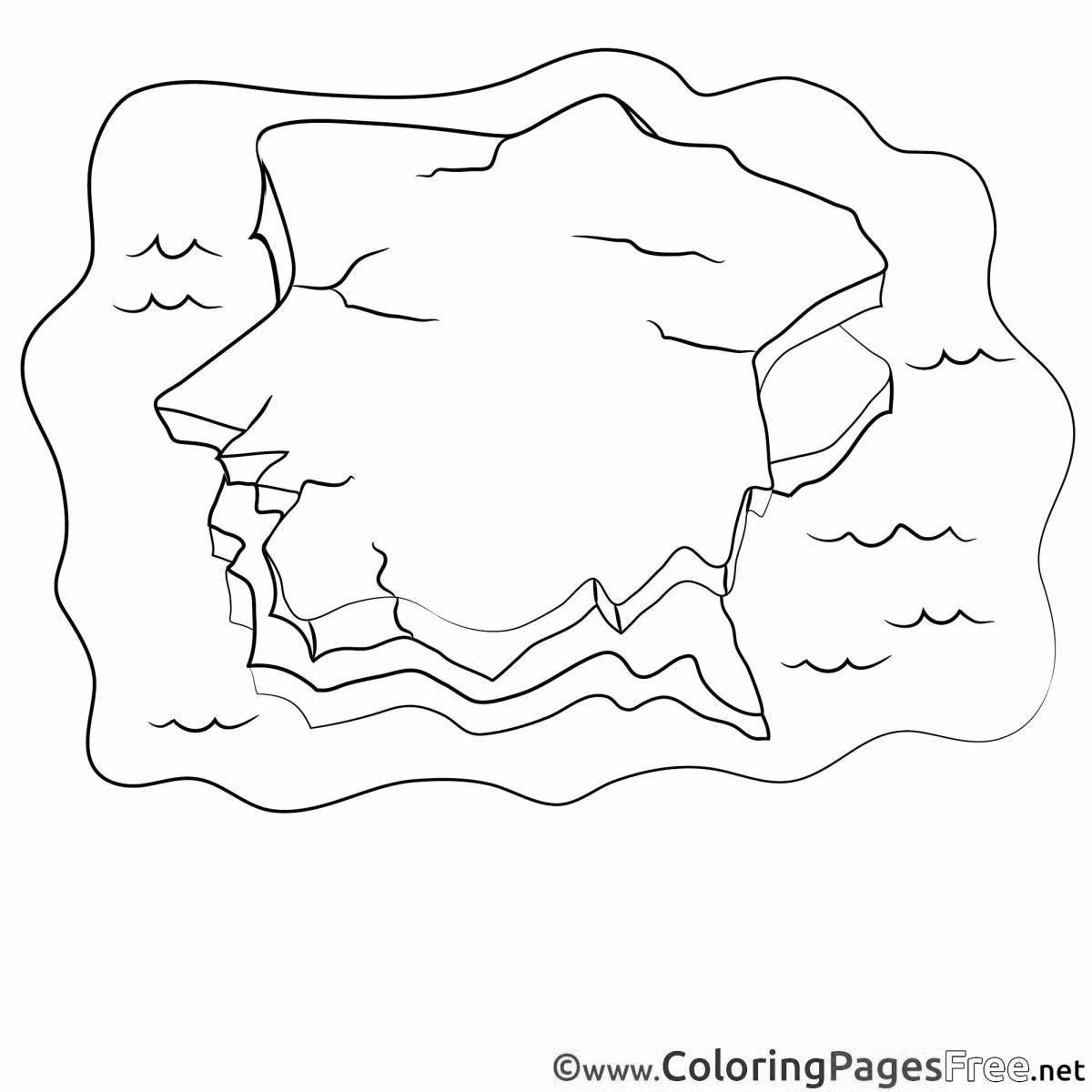 Glowing iceberg coloring page