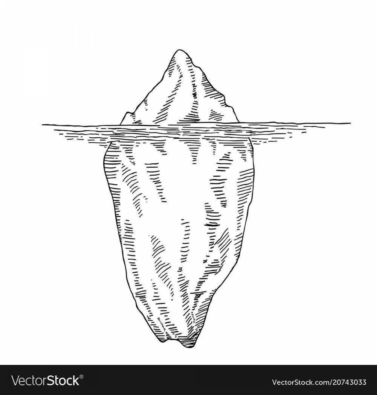 Adorable iceberg coloring page