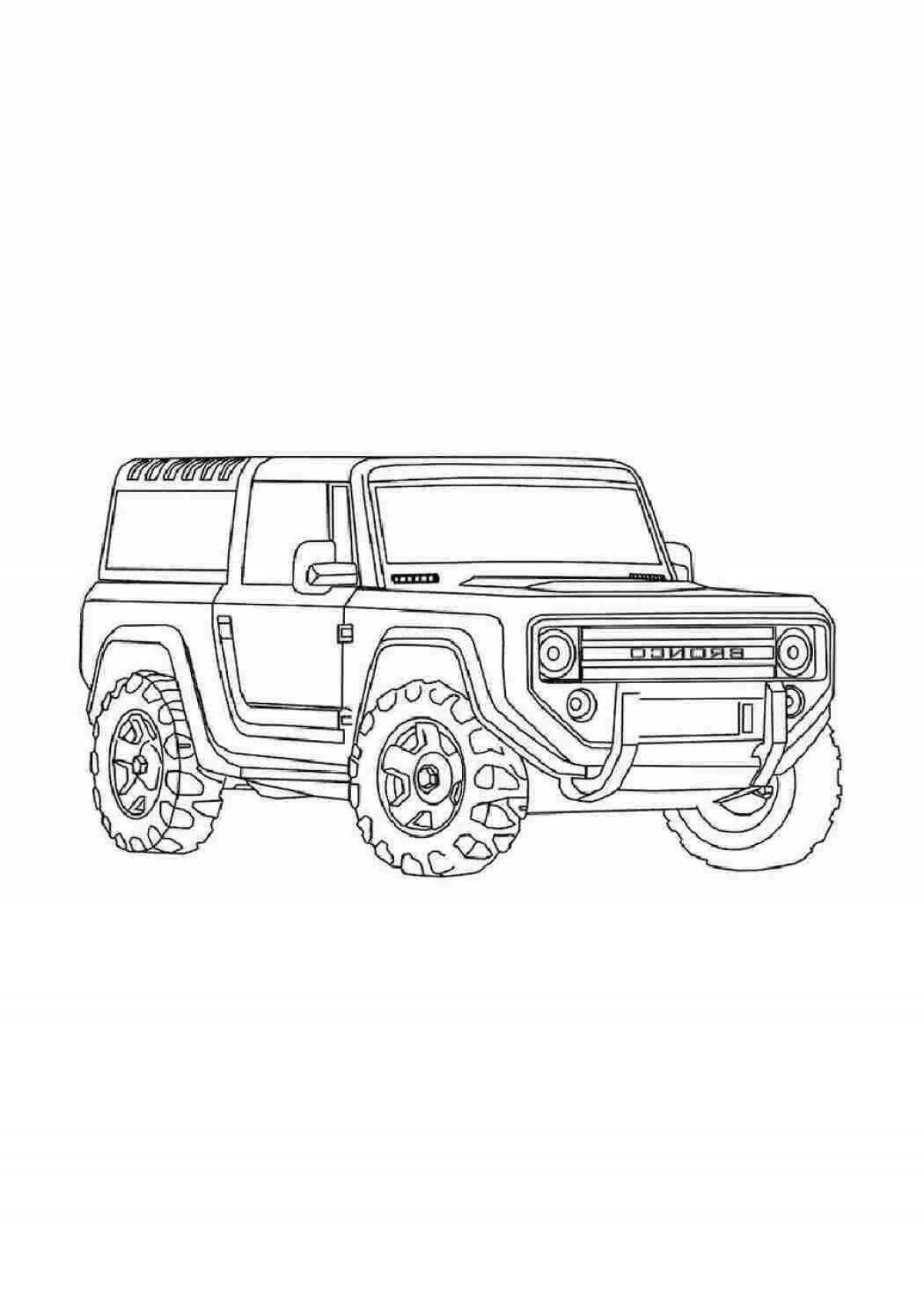 Fabulous jeep coloring page