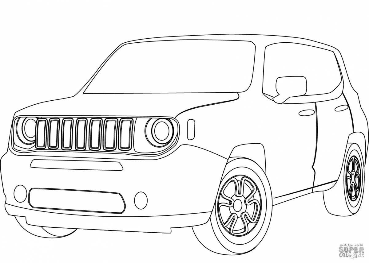 Coloring cute jeep