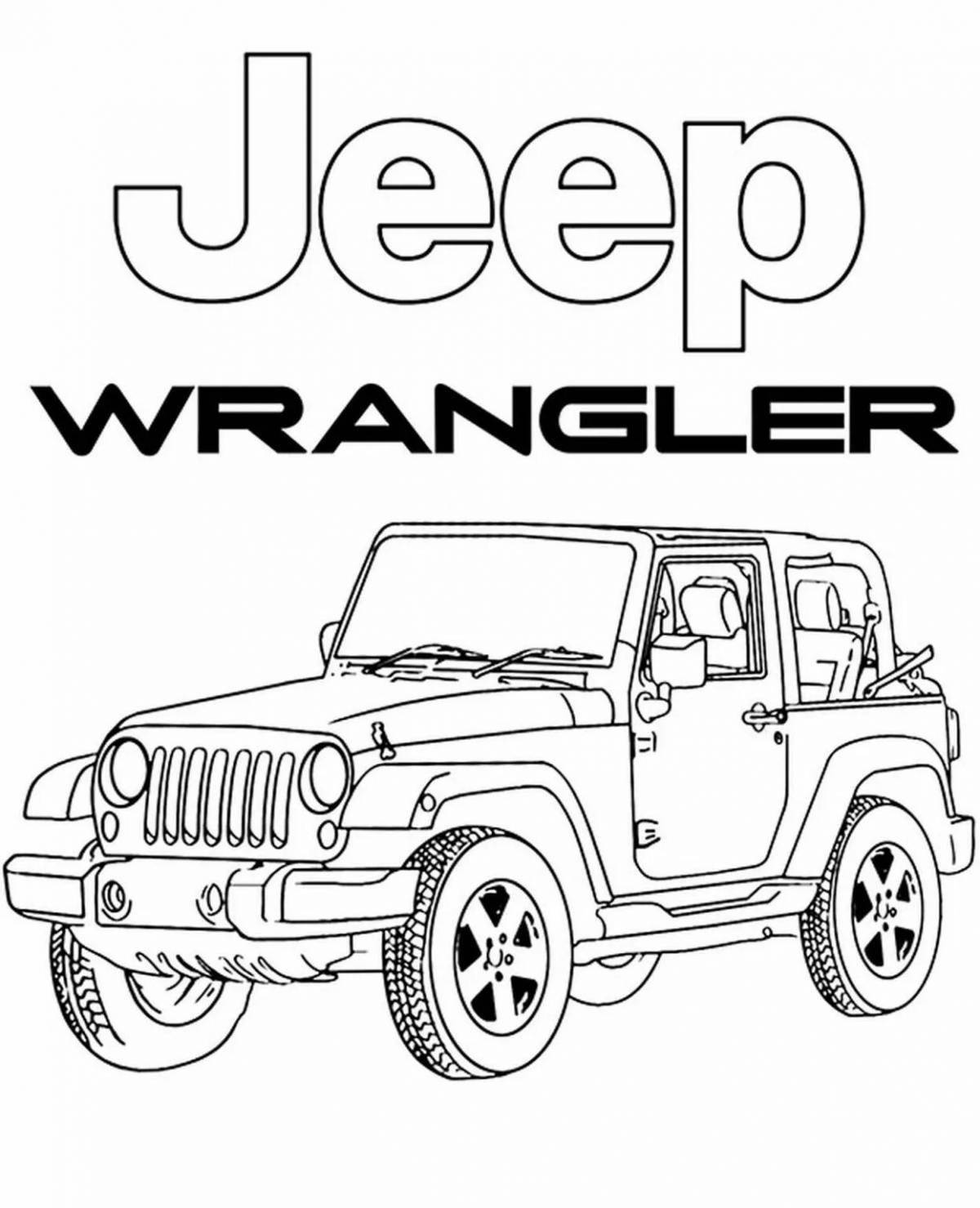 Animated coloring jeep