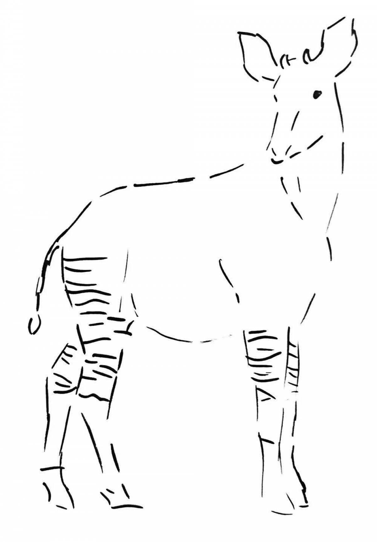 Okapi bright coloring page
