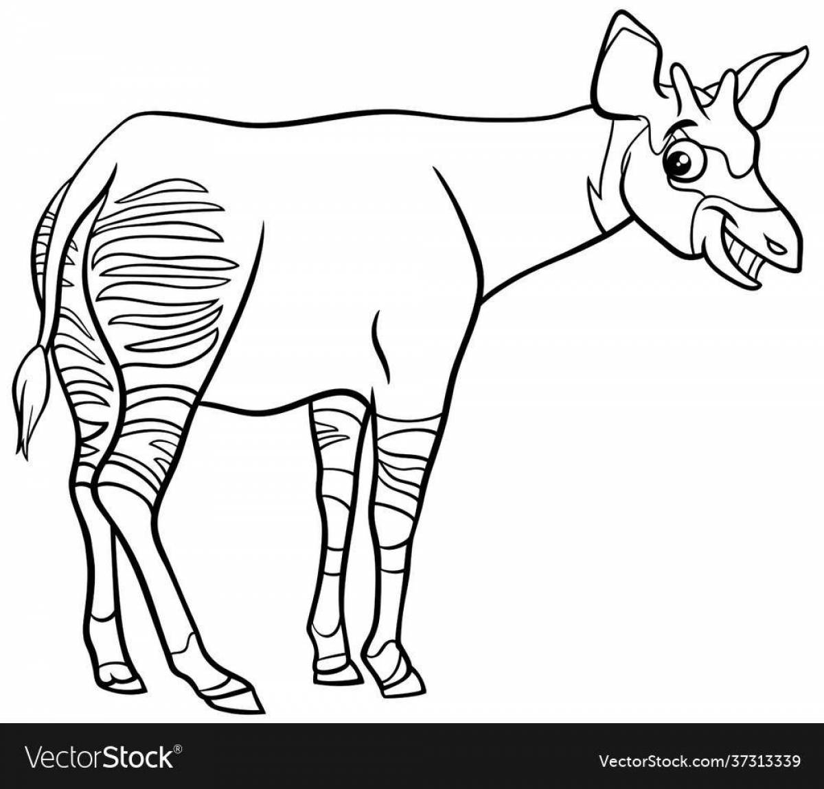 Amazing okapi coloring page