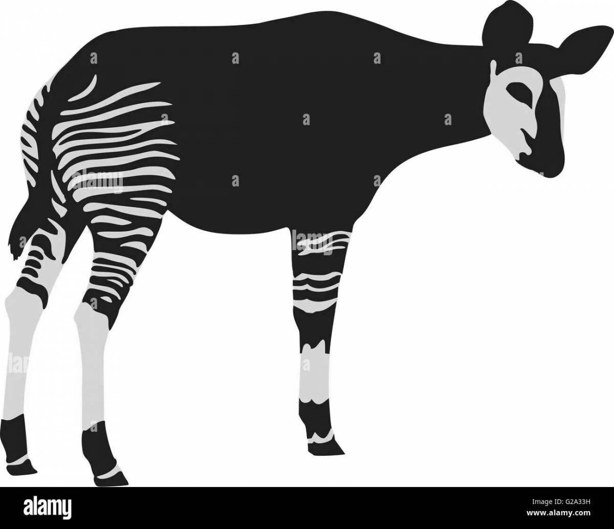 Dazzling okapi coloring