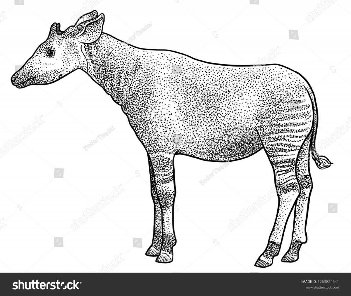 Cute okapi coloring book